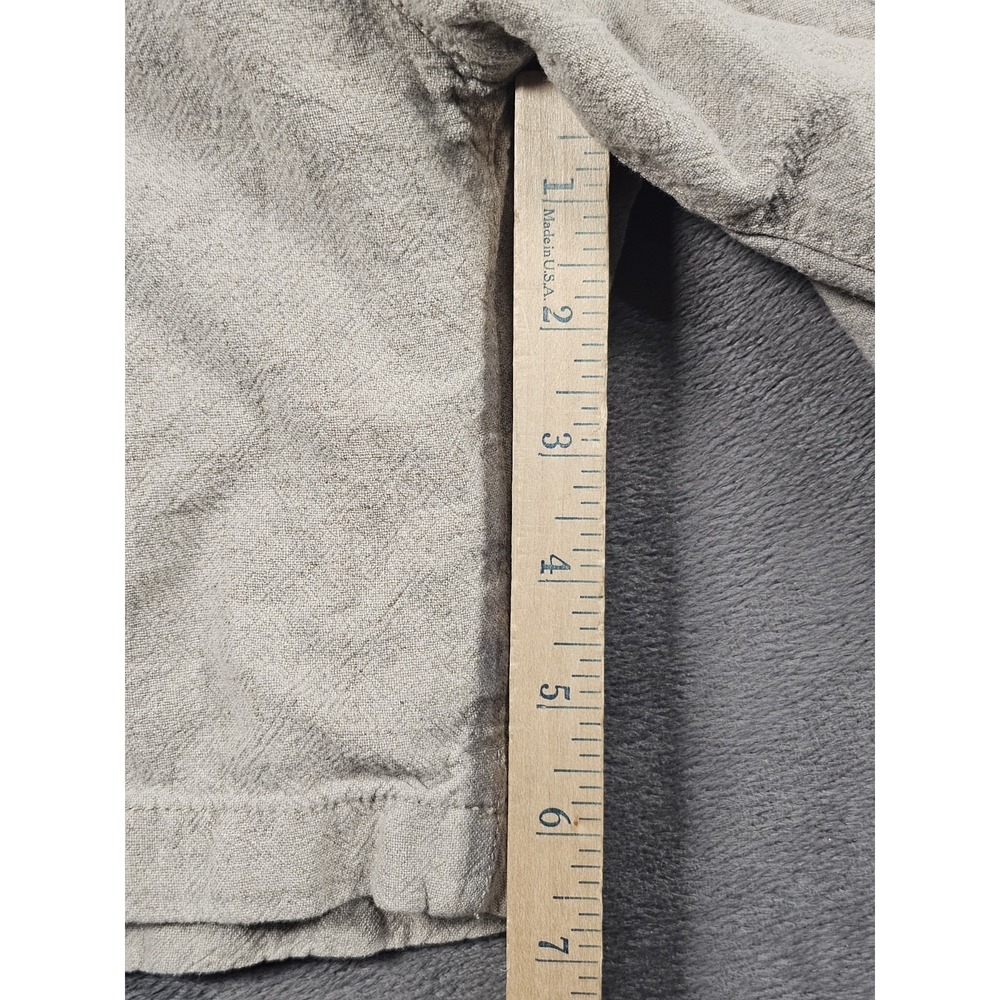 Zara Linen Blend Pull On Shorts Beige Elastic Waist Womens Medium Distressed - Picture 9 of 10